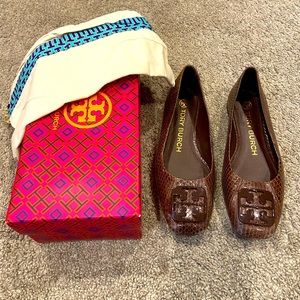 Tory Burch Chocolate Georgia Ballet Flats Size 6M